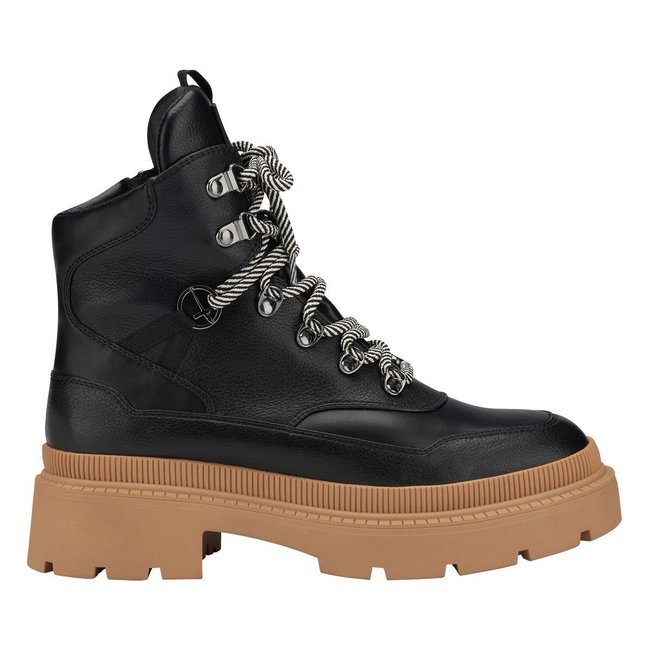 Bottine à lacets noir combiné <span itemprop=