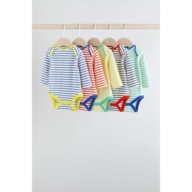 Body à manches longues bébé, lot de 5 brillant <span itemprop=