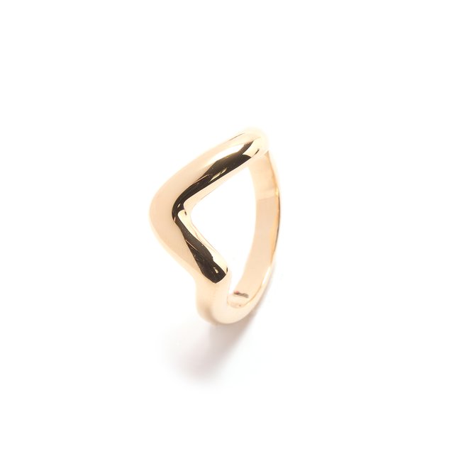 Bague graphique plaqué or (50 à 60) <span itemprop=