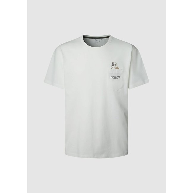 T-shirt a maniche corte Thansen avorio PEPE JEANS
