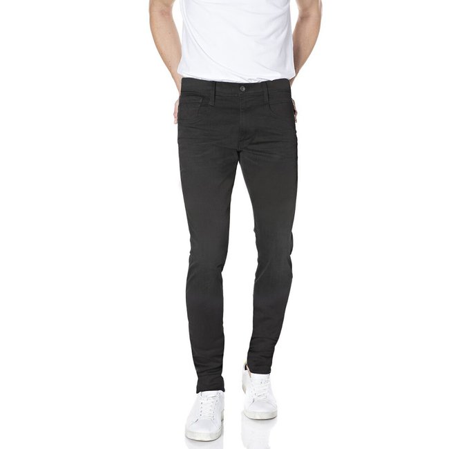 Anbass Slim Fit Jeans in Mid Rise, black, REPLAY