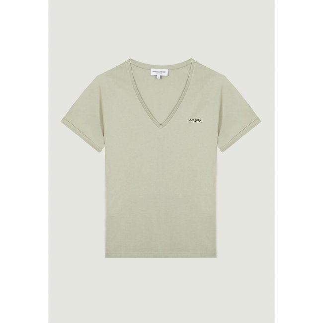 Tshirt manches courtes col v CHÂTEAU beige <span itemprop=