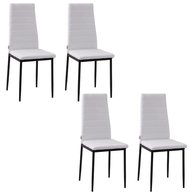 Chaise de salle à manger Lin (100% polyester) Couleur blanc <span itemprop=