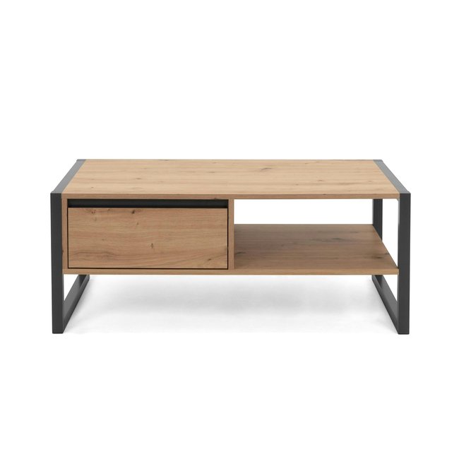 Table basse rectangulaire avec niche et tiroir ALVA - PIER IMPORT