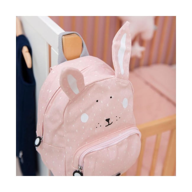 Sac à dos bébé Mrs. RABBIT rose, blanc, noir <span itemprop=