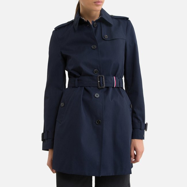 Trench media lunghezza chiusura con bottoni, mezza stagione navy TOMMY HILFIGER