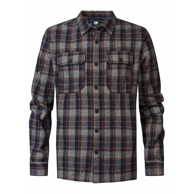 Checked Long Sleeve Shirt, navy checks, PETROL INDUSTRIES