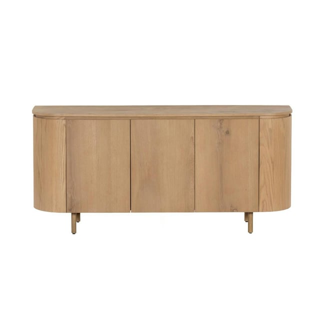 Buffet enfilade 3 portes en chêne, design arrondi LOREN - PIER IMPORT