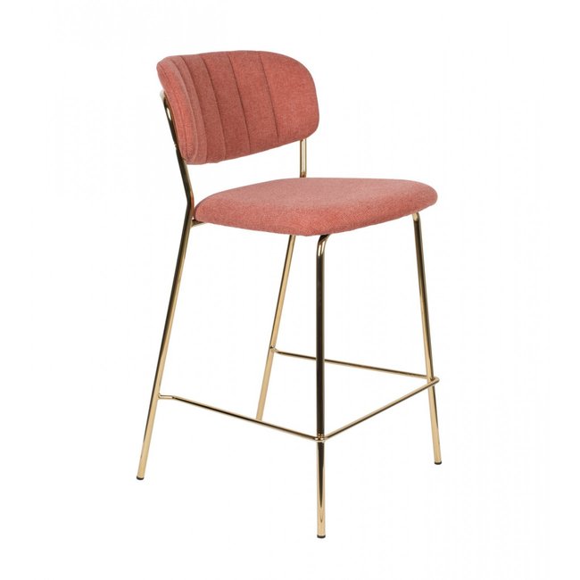 Tabouret de bar en velours avec structure dorée - BELLAGIO - MATHI DESIGN
