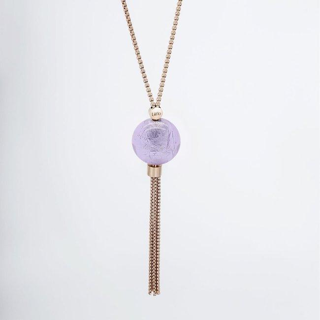Long necklace Liliflo Rose - Murano Lavande, rose gold, LILIFLO