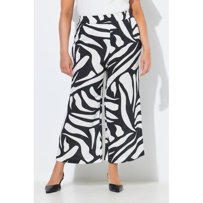 Jupe-culotte, motif zébré noir <span itemprop=