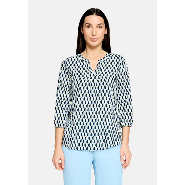 Tunique à manches 3/4 bleu/vert <span itemprop=