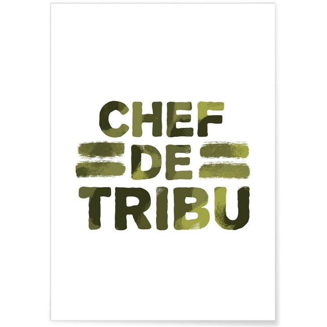 Affiche 'Chef de tribu' Couleur blanc <span itemprop=