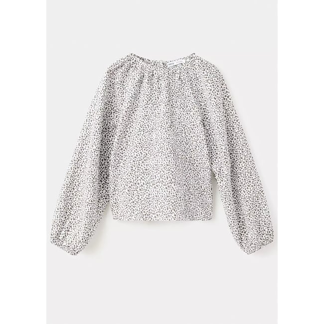 Chemisier coton imprimé animal marron <span itemprop=