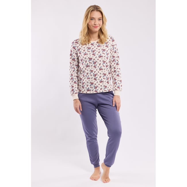 Pyjama en coton épais imprimé fleurs marmo <span itemprop=
