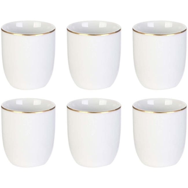 Tasse en porcelaine liseré doré 18 cl Lot de 6 Couleur v002227 <span itemprop=