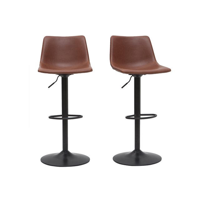 Tabourets de bar vintage réglables pivotants (lot de 2) NEW ROCK - MILIBOO
