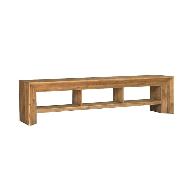 Meuble TV en bois recyclé BLAISE Couleur bois clair <span itemprop=