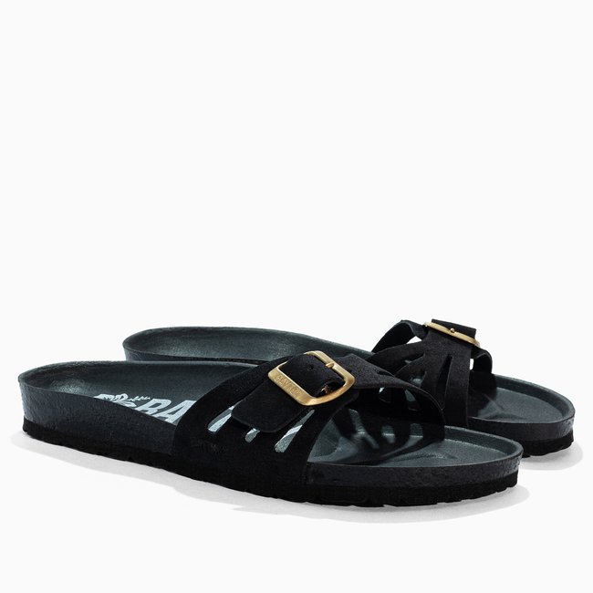 Sandales en cuir suédé ATHENA pour femme black <span itemprop=