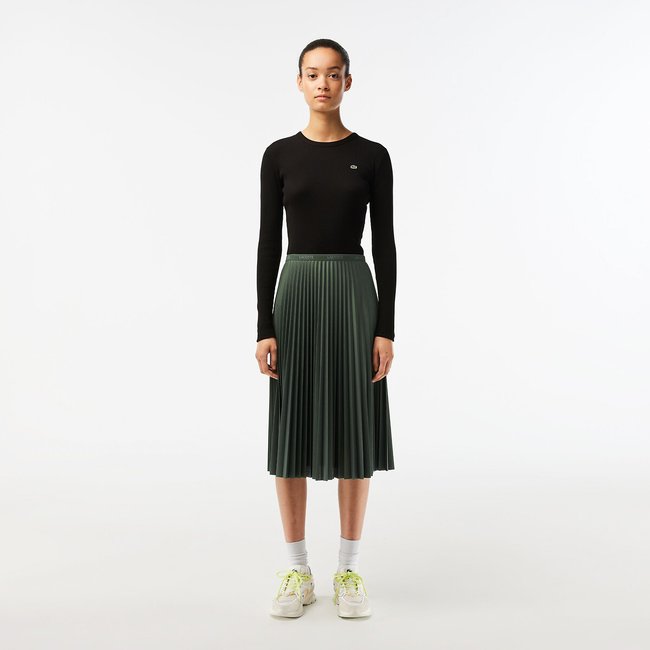 Jupe midi plissée verte store
