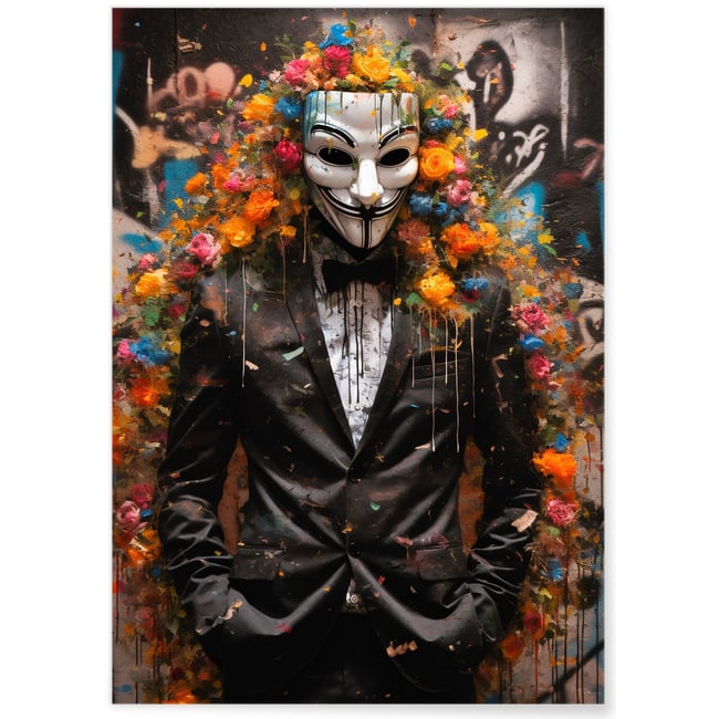 Affiche Anonymous Pop Art Couleur blanc <span itemprop=