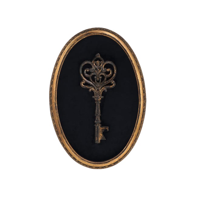 Déco murale clé velours 21.4x31.2cm Couleur noir <span itemprop=
