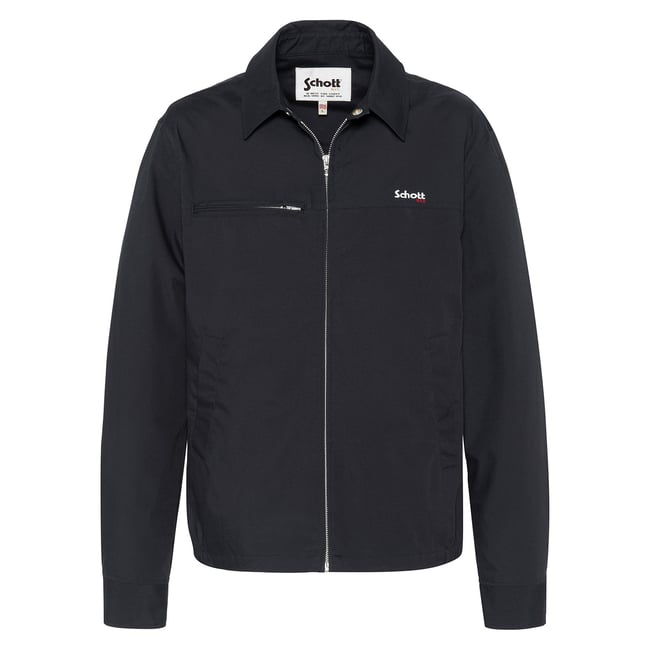 Blouson col chemise Cadams  bleu marine <span itemprop=