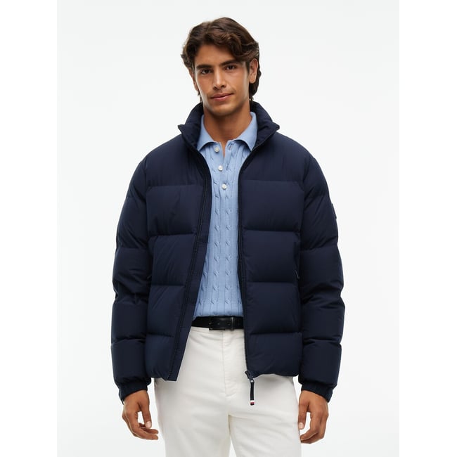 High Neck Padded Jacket, navy blue, TOMMY HILFIGER
