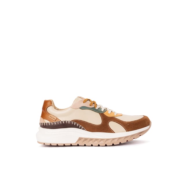 Baskets cuir Albal marfil-bra <span itemprop=