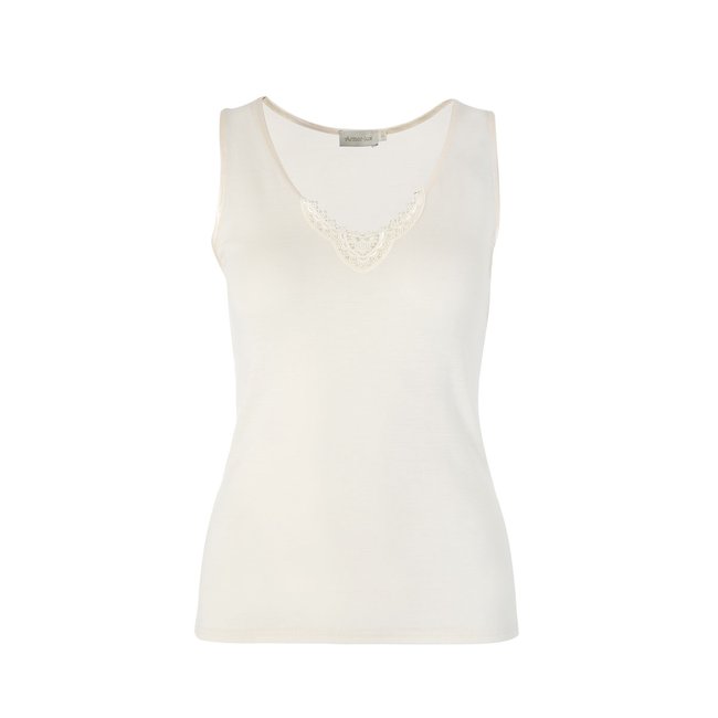Top en laine et soie QUIMPER naturel <span itemprop=