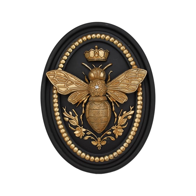 Plaque murale abeille 22x16.5cm Couleur noir <span itemprop=