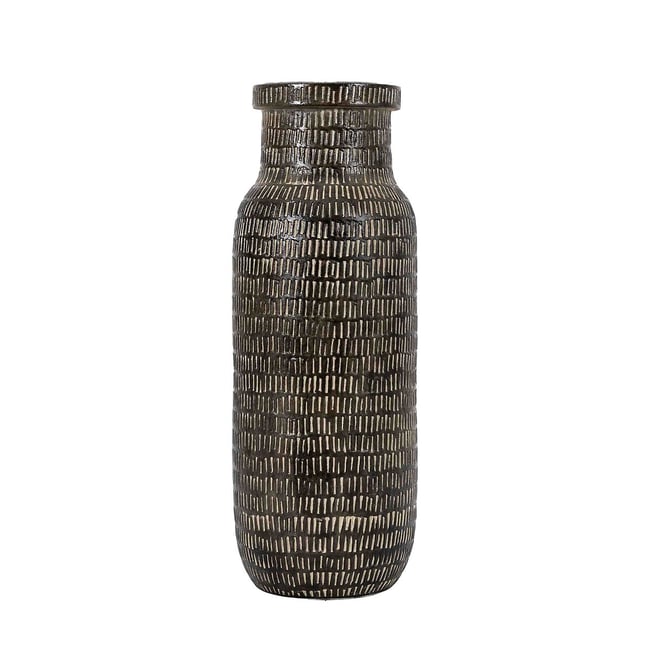 36cm Tall Textured Vase, black, ÉDITÉ