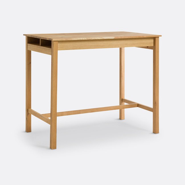 Table de bar haute en chêne 4 couverts, Adelita Couleur chêne <span itemprop=