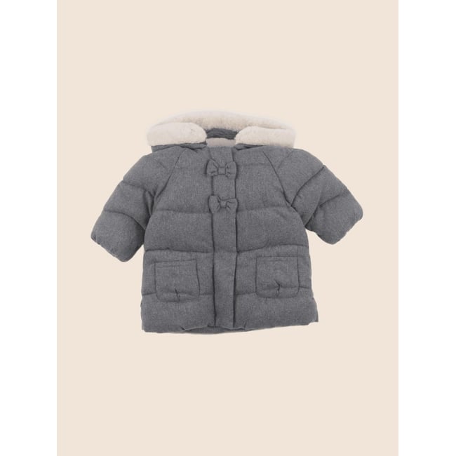 Manteau - Très bon état gris <span itemprop=