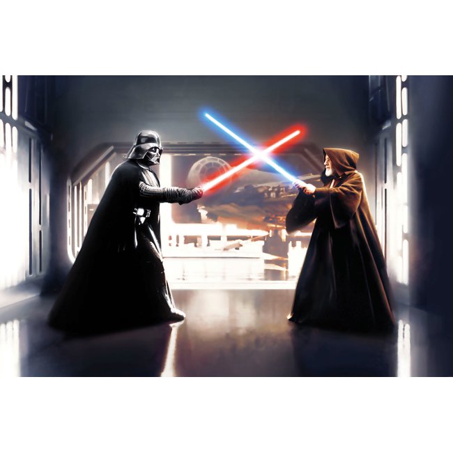 Papier peint Komar - Star Wars Vader vs. Kenobi - 300 x 200 cm Couleur multicolore <span itemprop=