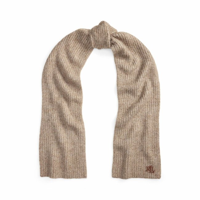 Echarpe avec logo cousu taupe <span itemprop=