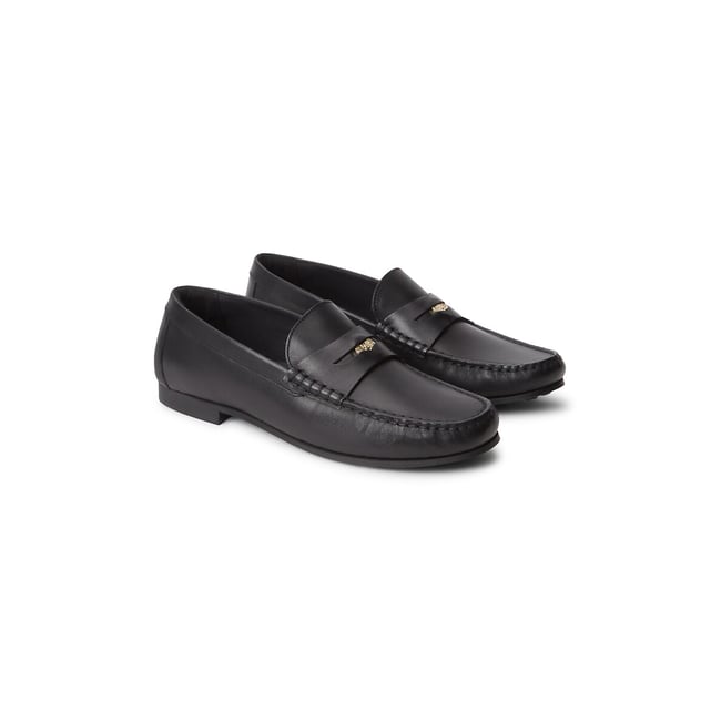 Mocassins en cuir, Coin Classic noir <span itemprop=