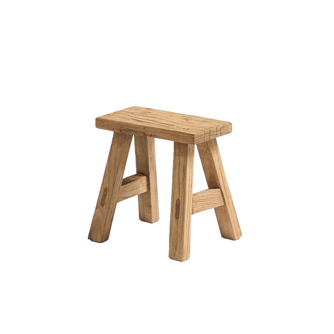 Tabouret rustique en bois - BAMBI Couleur marron <span itemprop=