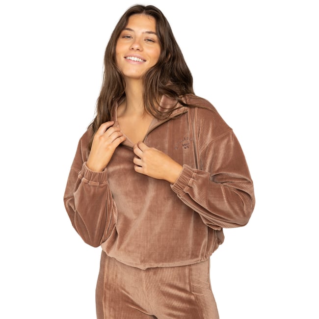 Polaire à demi-zip COFFEE TIME marron sweet earth <span itemprop=