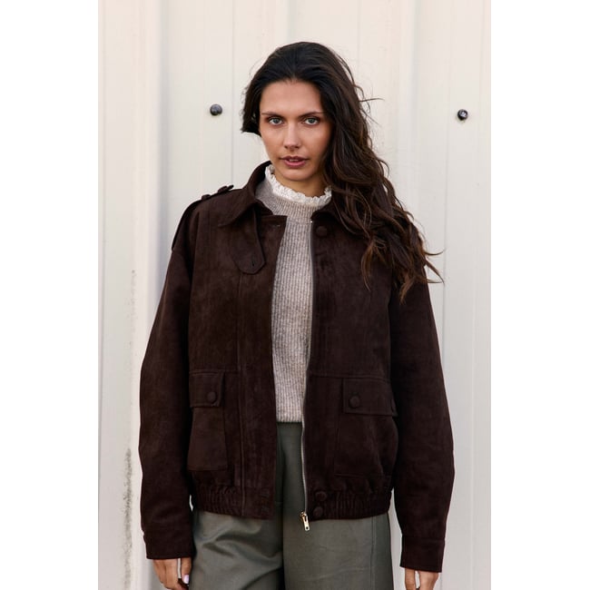 VESTE uni VECK 16-marron <span itemprop=