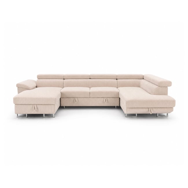 Canapé d'Angle Convertible 7 places - BAOJI Couleur beige <span itemprop=