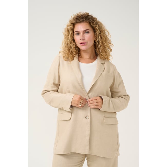Blazer beige feather gray melange <span itemprop=