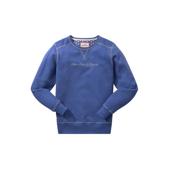 T-shirt à col rond avec motif Bikes, Beats & Boards bleu <span itemprop=