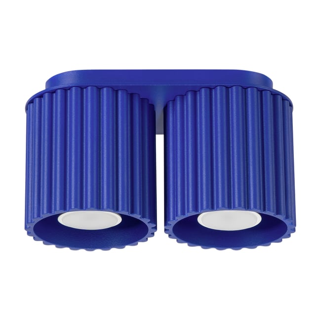 Plafonnier Aluminium Outremer GU10 2 Aura Couleur bleu <span itemprop=