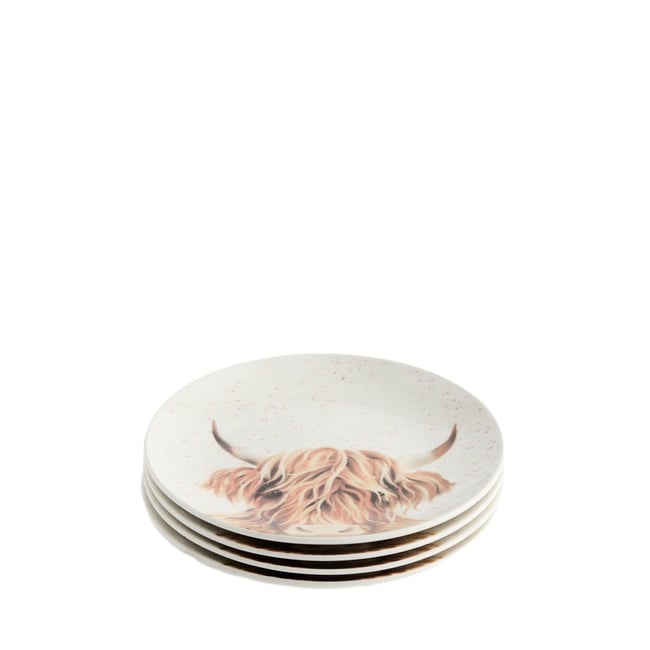 Assiette à dessert vache hamish, lot de 4 Couleur naturel <span itemprop=