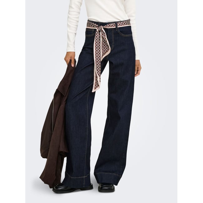Jean À Jambe Large dark blue denim <span itemprop=