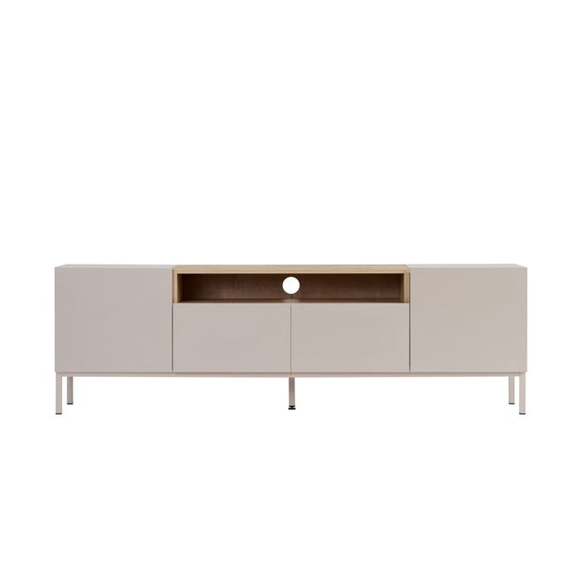Meuble TV 4 portes 1 niche - OLIVER Couleur cashmere <span itemprop=