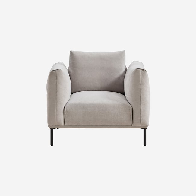 Fauteuil droit polyester AMAMI Couleur gris <span itemprop=