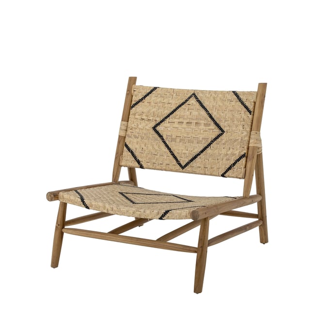 Fauteuil de salon en teck nature LENNOX Couleur marron <span itemprop=