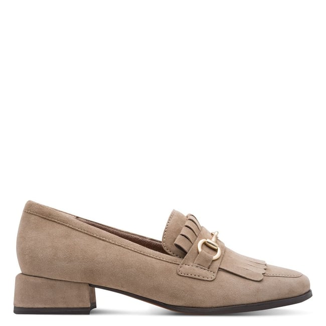 Slipper talon bloc beige crème brillant <span itemprop=